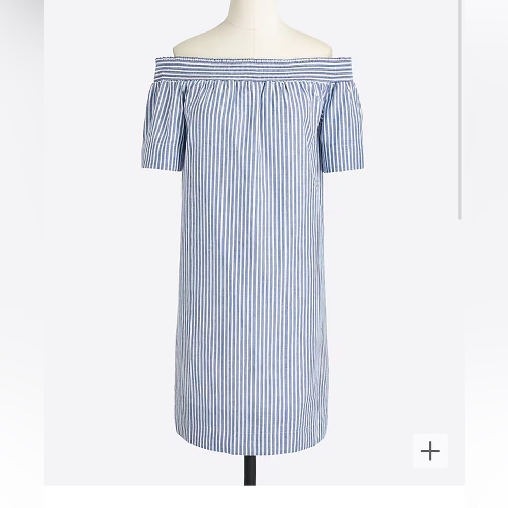 J.Crew Striped off-the-shoulder dress